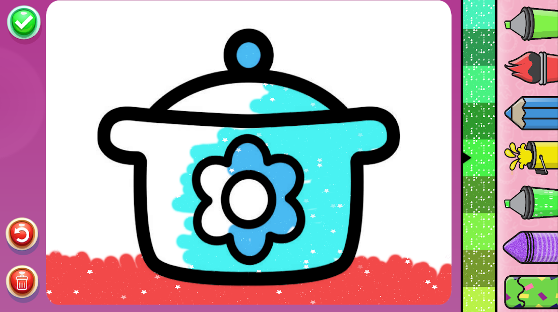 Screenshots Kitchen Coloring Book With Animation - Glitter: Sách tô màu dụng cụ nhà bếp cho bé