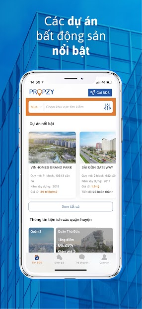 Screenshots Prozy - Dịch vụ Bất động sản: Ứng dụng đăng tin rao bán nhà đất hiệu quả