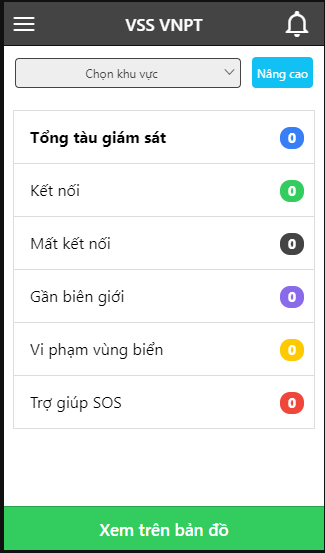 Screenshots VNPT VSS: Xem, giám sát vị trí tàu biển, truy xuất nguồn gốc hải sản