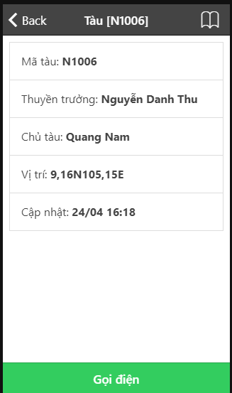 Screenshots VNPT VSS: Xem, giám sát vị trí tàu biển, truy xuất nguồn gốc hải sản