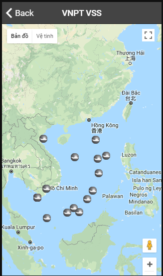 Screenshots VNPT VSS: Xem, giám sát vị trí tàu biển, truy xuất nguồn gốc hải sản