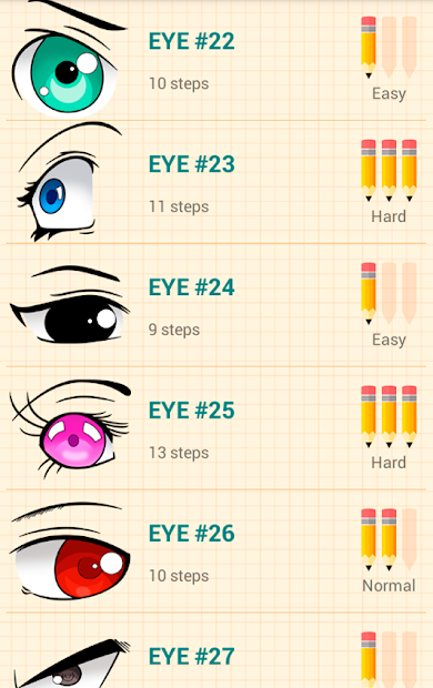 Ứng dụng How to Draw Anime Eyes: Hướng dẫn từng bước vẽ mắt hoạt ...