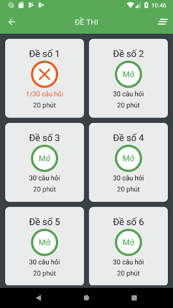 Screenshots Ôn thi giấy phép lái xe: Tổng hợp nhiều đề thi các mẹo - sa hình