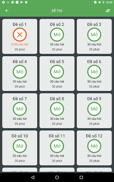 Screenshots Ôn thi giấy phép lái xe: Tổng hợp nhiều đề thi các mẹo - sa hình
