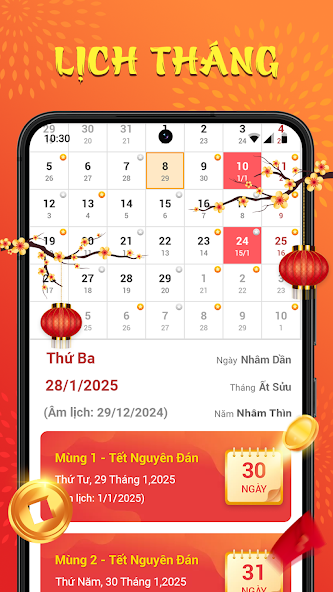 Screenshots Lịch Vạn Niên, xem lịch âm 2025 (Tự động cập nhật năm mới)