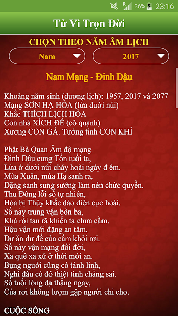 Screenshots Lịch Vạn Niên 2020 - Xem lịch âm, tử vi nhanh chóng