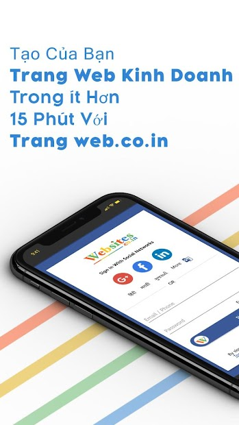 Screenshots Trình tạo trang web tức thì Websites.co.in - Tạo trang Web cho riêng bạn