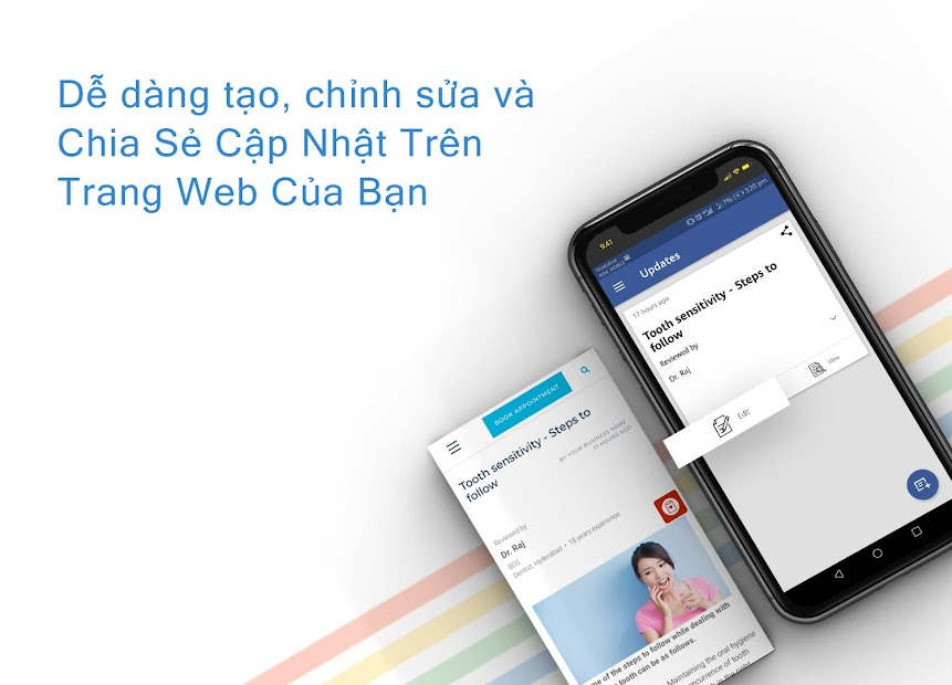 Screenshots Trình tạo trang web tức thì Websites.co.in - Tạo trang Web cho riêng bạn