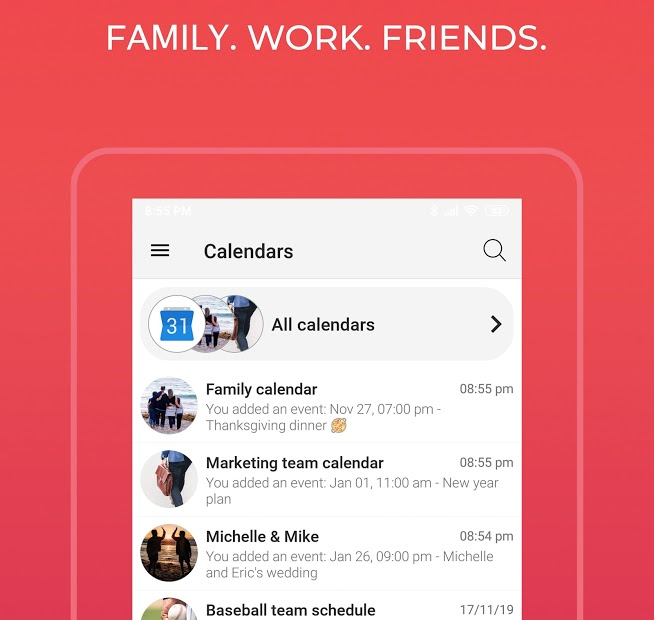 Screenshots GroupCal - Lịch được chia sẻ