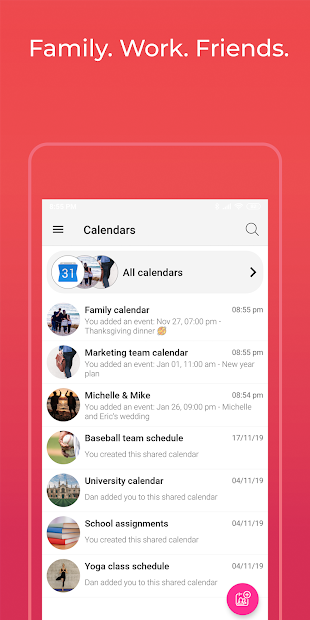 Screenshots GroupCal - Lịch được chia sẻ