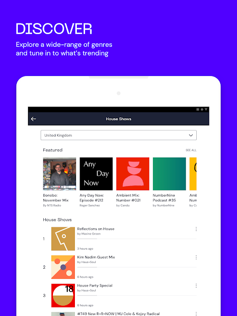 Screenshots Mixcloud - Radio & DJ mixes: Cập nhật hàng triệu bài hát nhanh chóng