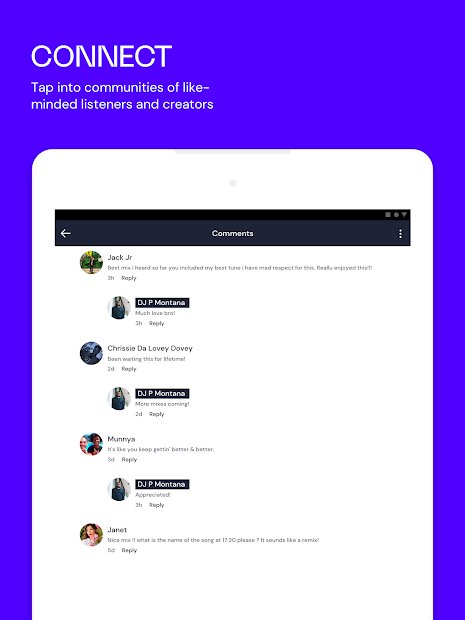 Screenshots Mixcloud - Radio & DJ mixes: Cập nhật hàng triệu bài hát nhanh chóng