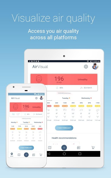 Screenshots AirVisual Air Quality Forecast: Theo dõi, dự báo chất lượng không khí