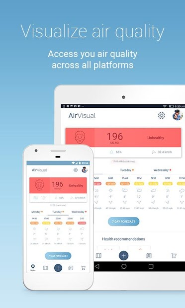 Screenshots AirVisual Air Quality Forecast: Theo dõi, dự báo chất lượng không khí