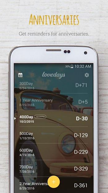 Screenshots inlove - Ứng dụng đếm ngày yêu, nhận thông báo ngày kỷ niệm