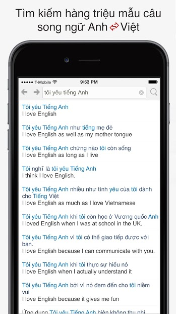 Screenshots Tra câu - Ứng dụng tra mẫu câu Anh-Việt, Việt-Anh