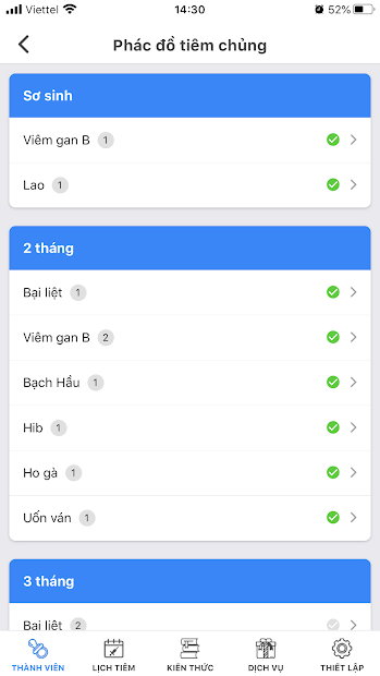 Screenshots Sổ tiêm chủng gia đình: Quản lý lịch tiêm chủng
