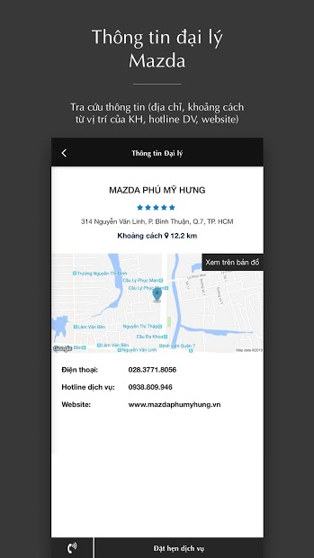 Screenshots Mazda Service: Tra cứu bảo hành điện tử, thông tin xe Mazda