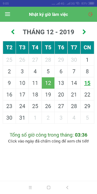 Screenshots Sổ Chấm Công: Báo cáo công việc, quản lý thời gian