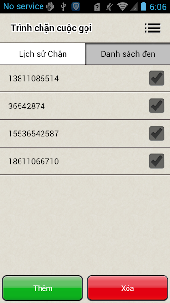 Screenshots Trình chặn cuộc gọi: Chặn các cuộc gọi quảng cáo/không có trong danh bạ