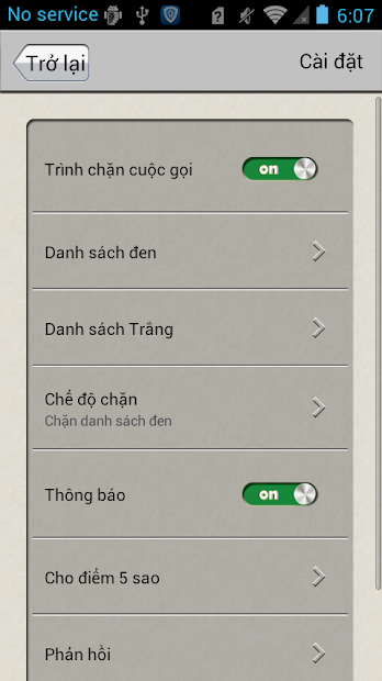 Screenshots Trình chặn cuộc gọi: Chặn các cuộc gọi quảng cáo/không có trong danh bạ