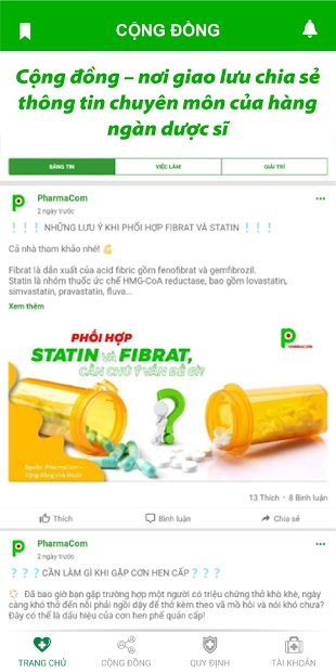 Screenshots PharmaCom: Cộng đồng nhà thuốc, chia sẻ kinh nghiệm, đặt câu hỏi