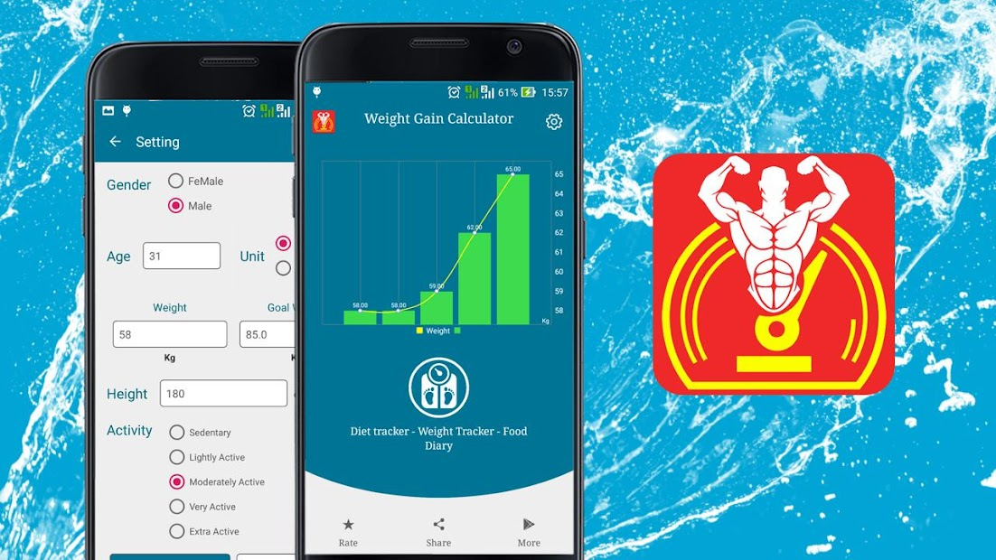 Screenshots Weight Gain Calculator - Chế độ ăn uống tăng cân