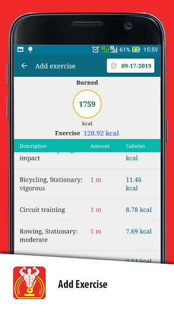 Screenshots Weight Gain Calculator - Chế độ ăn uống tăng cân