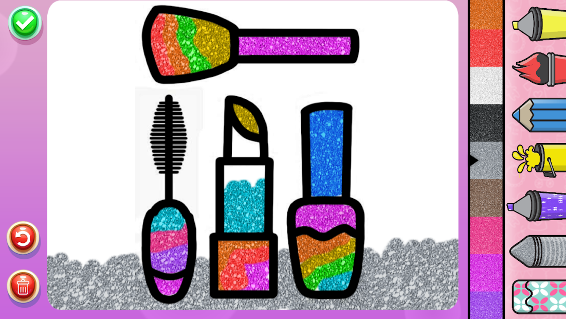 Screenshots Beauty Makeup Glitter Coloring Book for Girls: Trò chơi vẽ tranh
