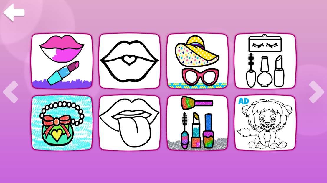 Screenshots Beauty Makeup Glitter Coloring Book for Girls: Trò chơi vẽ tranh