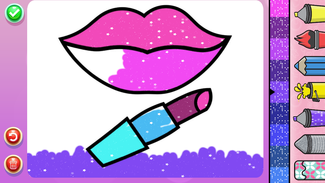 Screenshots Beauty Makeup Glitter Coloring Book for Girls: Trò chơi vẽ tranh