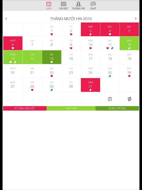 Screenshots Lịch Rụng Trứng Ladytimer: Tính lịch rụng trứng, chu kỳ kinh nguyệt