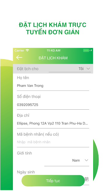 Screenshots Bệnh viện Phụ sản Hà Nội: Đặt lịch khám bệnh online