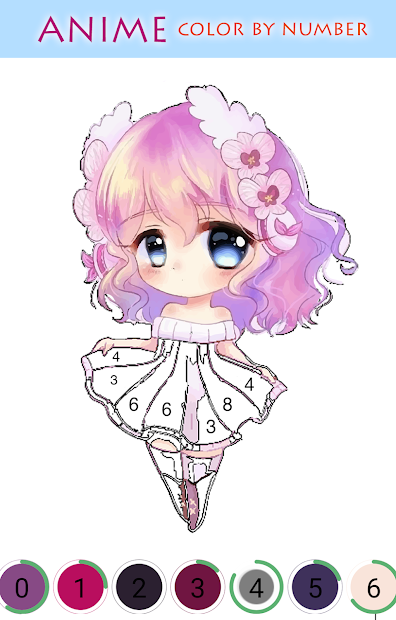 Screenshots Anime & Manga dễ thương - Tô màu theo số