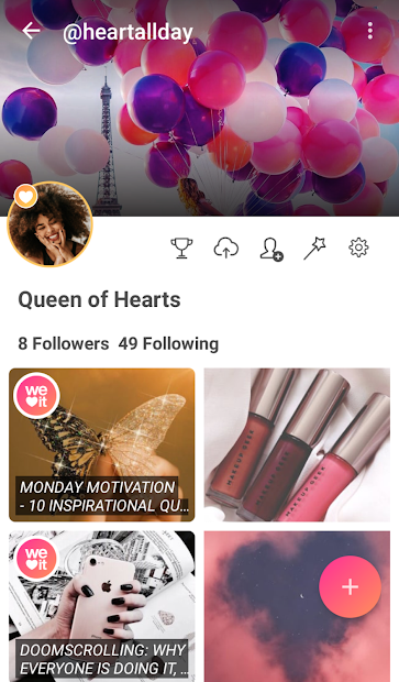 Screenshots We Heart It- Mạng xã hội tìm kiếm ảnh nhanh nhất