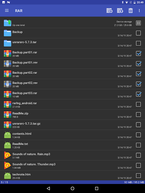 Screenshots RAR - Trình tạo file nén, giải nén cho Android