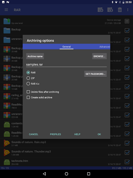 Screenshots RAR - Trình tạo file nén, giải nén cho Android