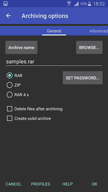 Screenshots RAR - Trình tạo file nén, giải nén cho Android