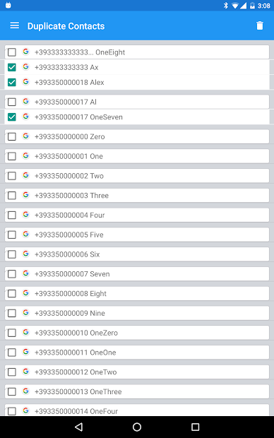 Screenshots Duplicate Contacts-Xóa danh bạ trùng lặp