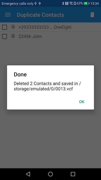 Screenshots Duplicate Contacts-Xóa danh bạ trùng lặp