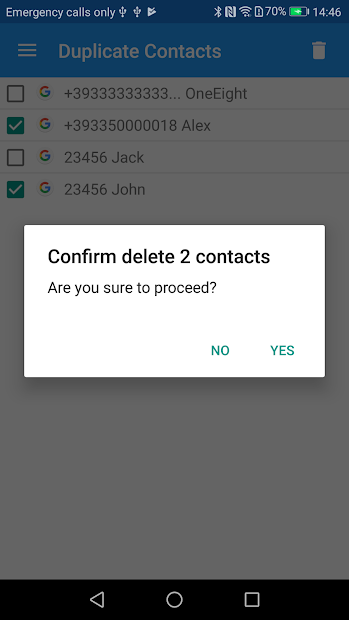 Screenshots Duplicate Contacts-Xóa danh bạ trùng lặp