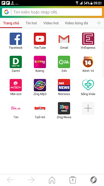 Screenshots SFive Browser: Miễn phí 3G xem tin tức, tải video, chặn quảng cáo