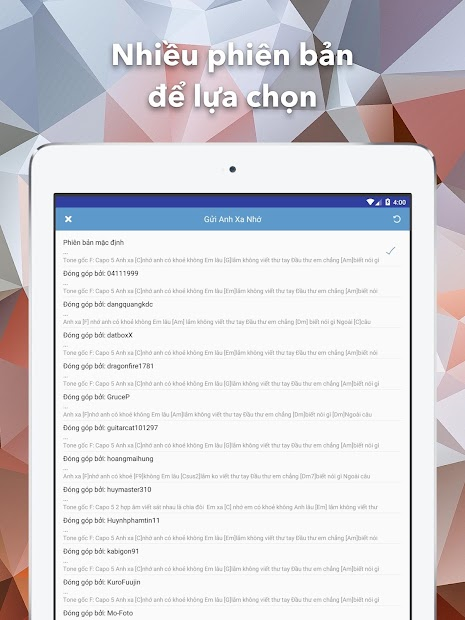 Screenshots Hợp Âm Chuẩn - Ứng dụng tra cứu hợp âm guitar, piano, ukulele