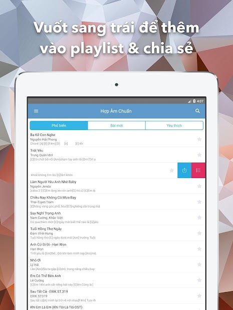 Screenshots Hợp Âm Chuẩn - Ứng dụng tra cứu hợp âm guitar, piano, ukulele