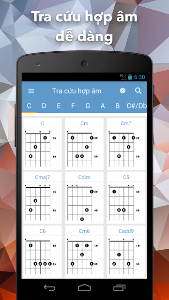 Screenshots Hợp Âm Chuẩn - Ứng dụng tra cứu hợp âm guitar, piano, ukulele