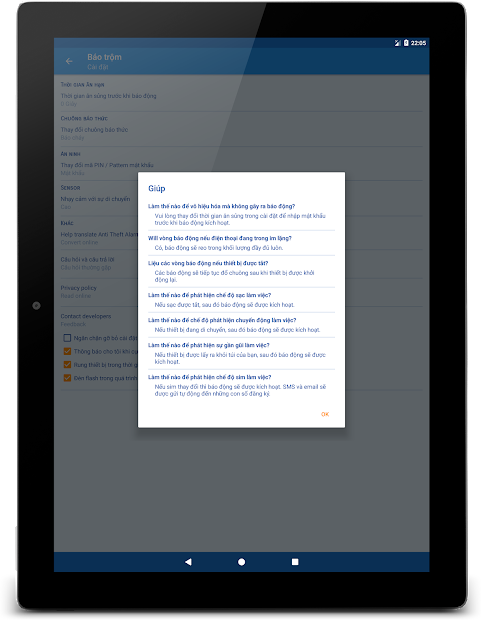 Screenshots Chuông báo chống trộm