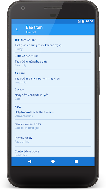 Screenshots Chuông báo chống trộm