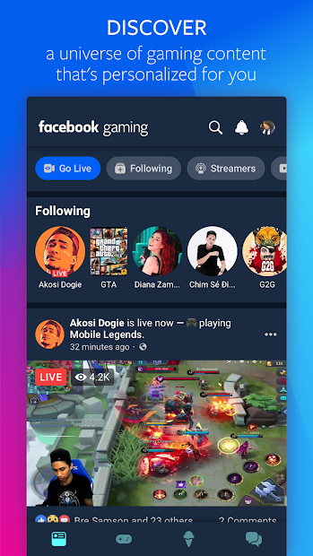 Screenshots Facebook Gaming - Kết nối cộng đồng Game thủ