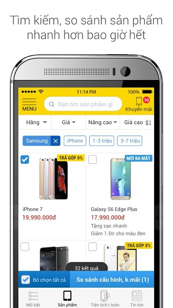 Screenshots Thế Giới Di Động: Ứng dụng mua hàng online của thegioididong.com