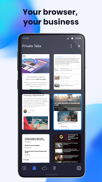 Screenshots Vivaldi - Trình duyệt nhanh với trình chặn QC